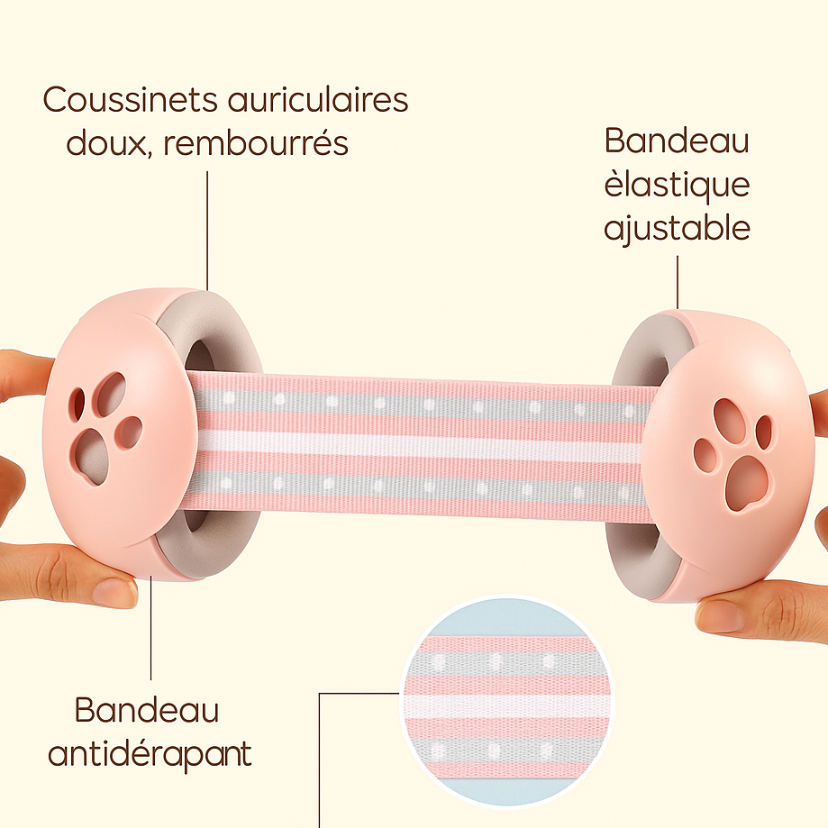 Casque de protection auditive rose