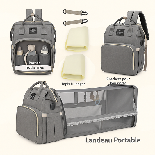 Sac à langer 2-en-1 Gris Perle