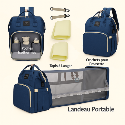 Sac à langer 2-en-1 Bleu Marine