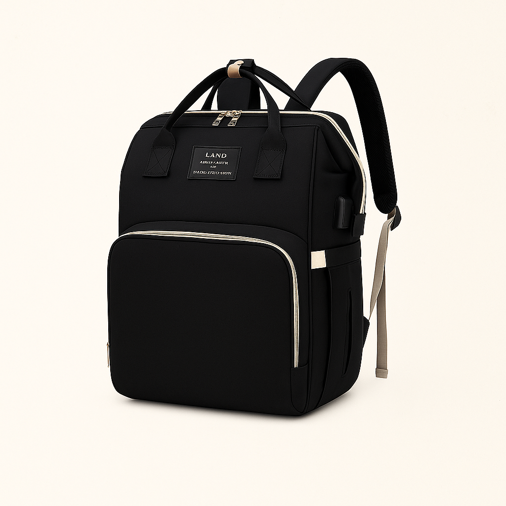 Sac à langer 2-en-1 Noir Carbone